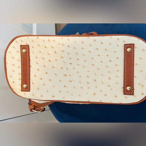 Dooney & Bourke Ostrich Leather Hobo Bag (Brown & Cream) OT960PE - Picture 10 of 16